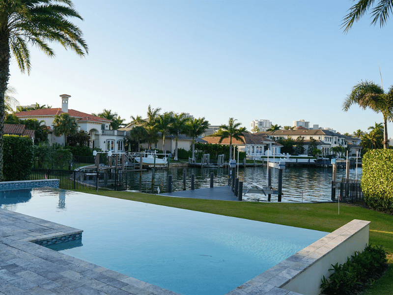 Perfectly manicured backyard Backyard landscaping Professional estate landscaping in Naples by Executive Lawn Care