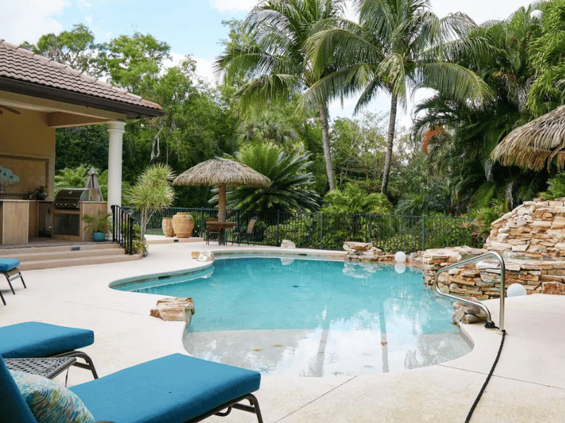 Tropical pool landscape Pool landscaping in Naples by Executive Lawn Care