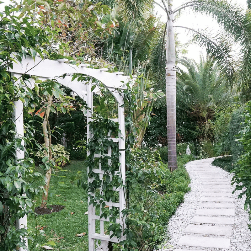 Trellis and landscaped pathway Expert landscape design Professional estate landscaping in Naples by Executive Lawn Care