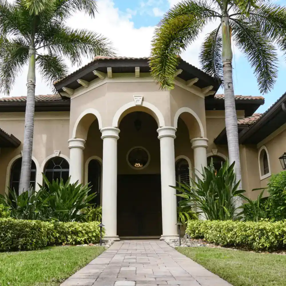 Entrance landscaping in Naples by Executive Lawn Care